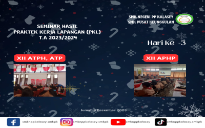 Pelaksanaan seminar PKL hari ke-3 dan ibadah jumat terakhir di tahun 2023